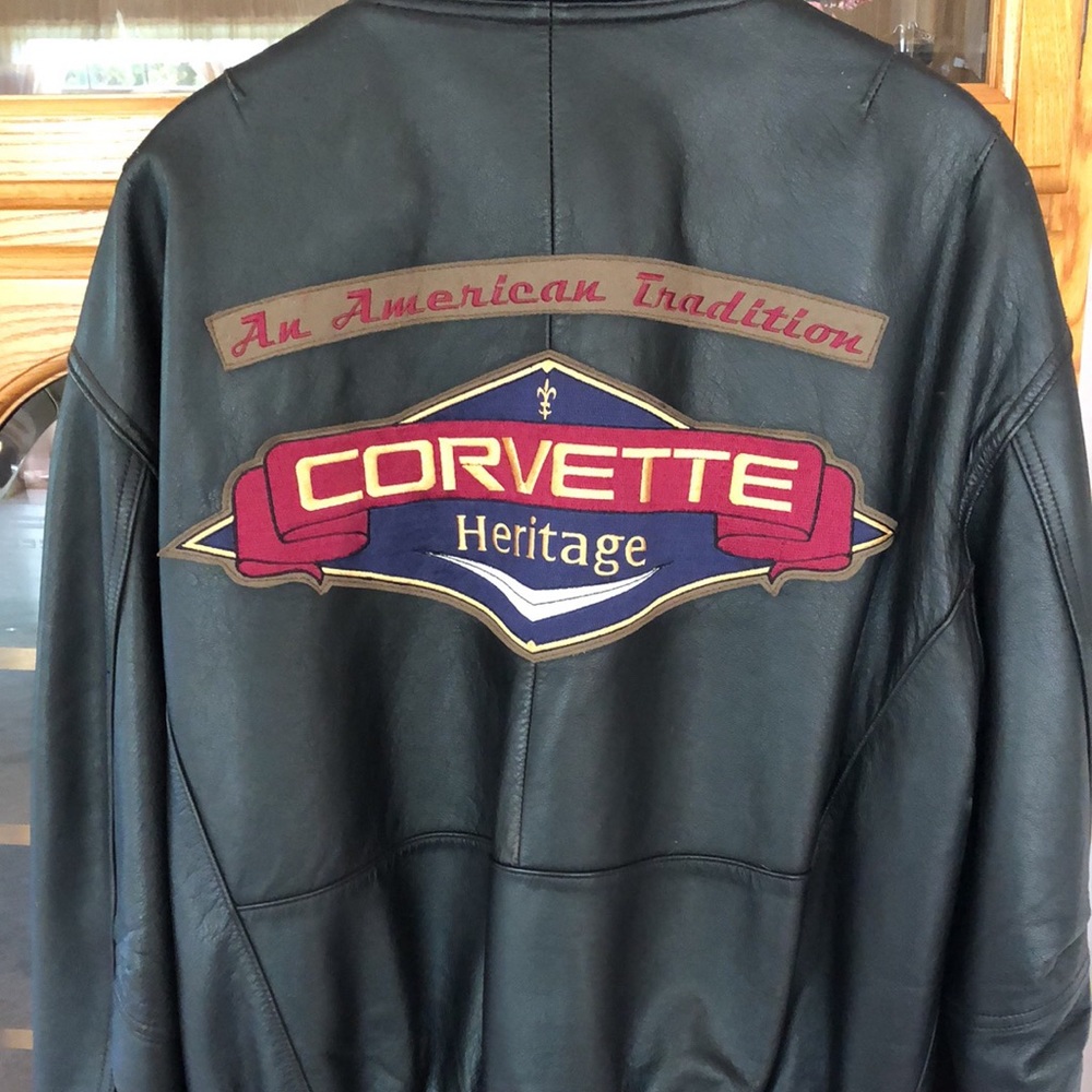 Vintage all-leather Corvette bomber jacket - 42/43